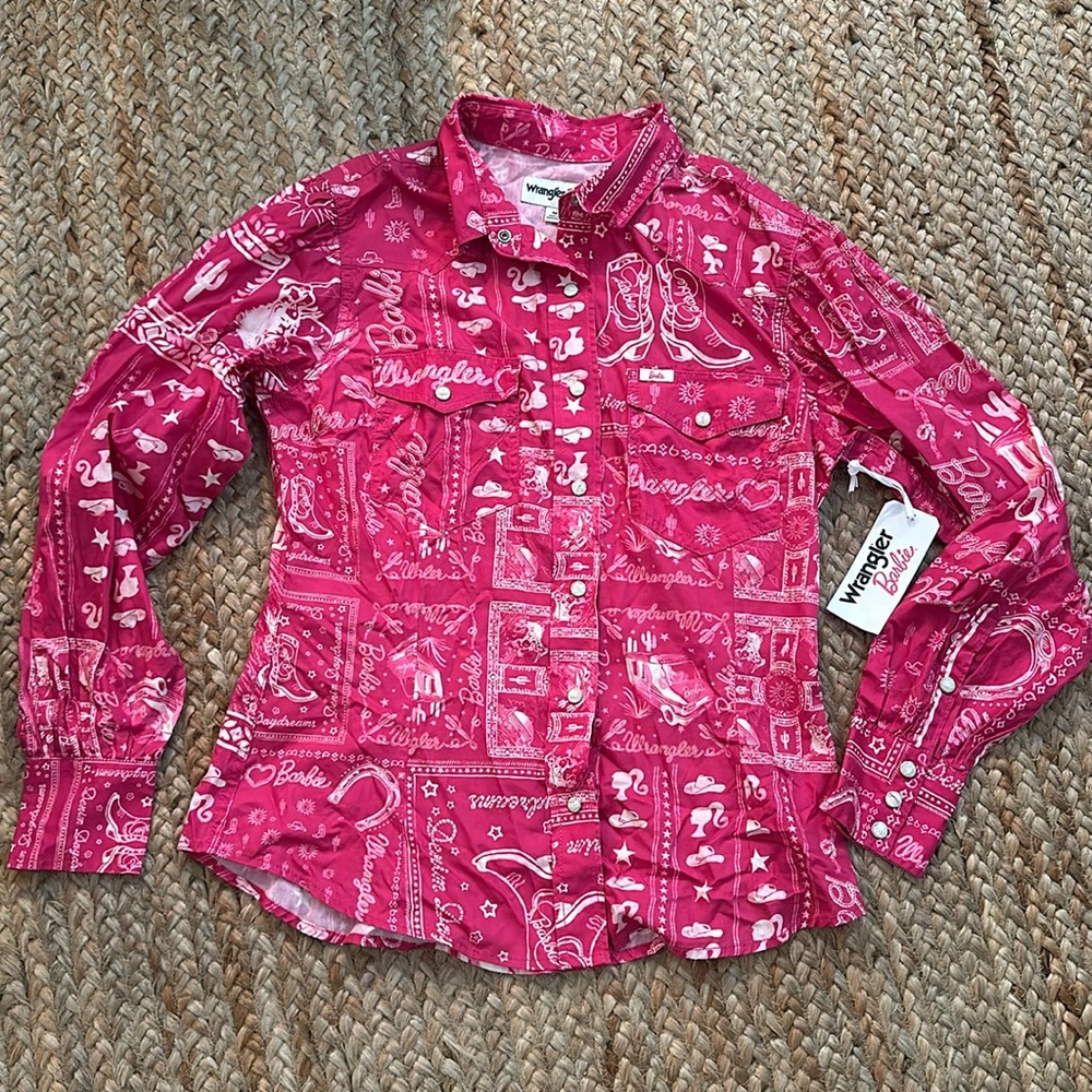 Wrangler Barbie Pink Button Down Shirt